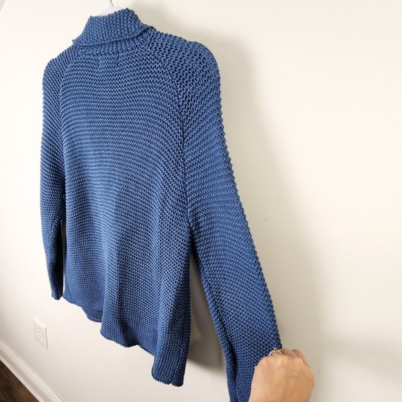 Monteraey Bay Light Blue Coastal Chunky Knit Beachy Cotton Sweater Size Medium - Picture 10 of 11